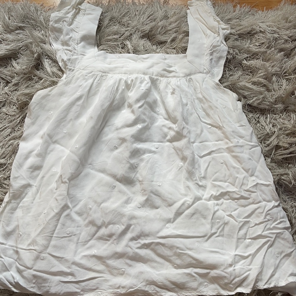 white, polka dot detailed blouse